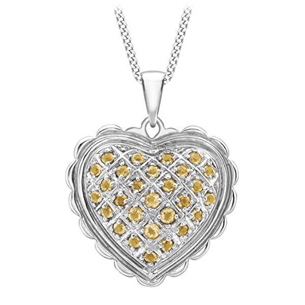 Carissima Gold Collana con Pendente da Donna, in Oro Bianco 18K (375)